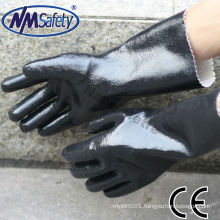 NMSAFETY chemical proof jersey full coated black neoprene glove